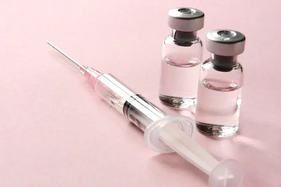 Syringe with reconstituted AOD 9604 ready for injection